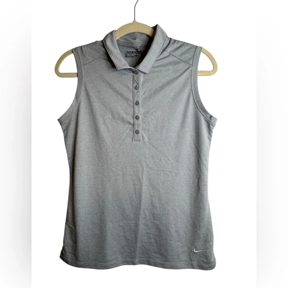 Nike Gray Fitted Buttoned Tank Top